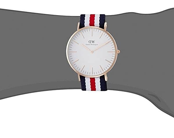 Daniel Wellington Classic Canterbury White Dial Two Tone Nylon Strap Watch For Men - DW00100002 Buy Now By Daniel Wellington