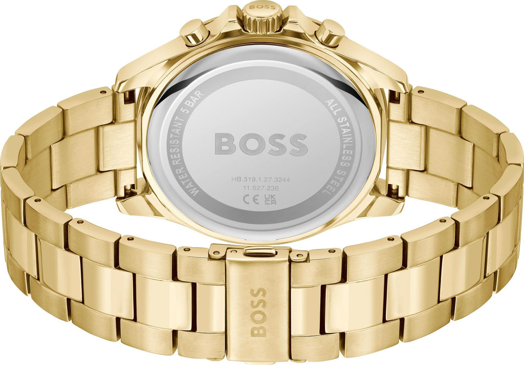 Hugo Boss Troper Chronograph Green Dial Gold Steel Strap Watch For Men - 1514059 Buy Now By Hugo Boss