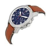 Fossil Grant Chronograph Blue Dial Brown Leather Strap Watch for Men - FS5210 Buy Now By Fossil