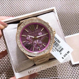 Michael Kors Wren Purple Dial Gold Steel Strap Watch for Women - MK6290 Buy Now By Michael Kors