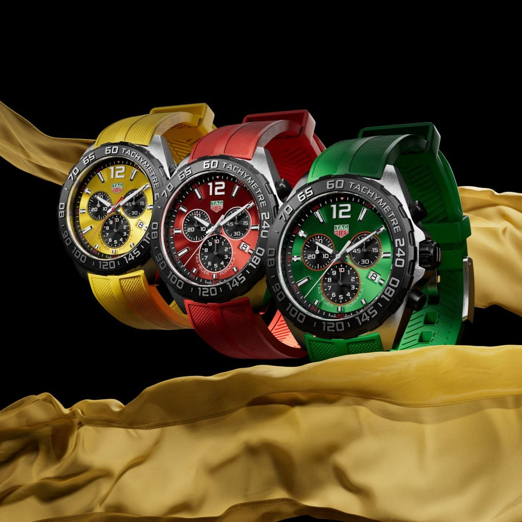 Tag Heuer Formula 1 Chronograph 41mm Red Dial Red Rubber Strap Watch for Men - CAZ101AN.FT8055