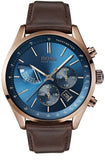 Hugo Boss Grand Prix Blue Dial Brown Leather Strap Watch for Men - 1513604 Buy Now By Hugo Boss