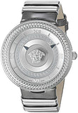 Versace V Metal Icon Silver Dial Silver & Grey Strap Watch for Women - VLC120016 Buy Now By Versace