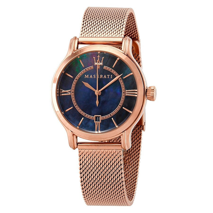 Maserati Epoca Blue Dial Rose Gold Mesh Strap Watch For Women - R8853118503 Buy Now By Maserati