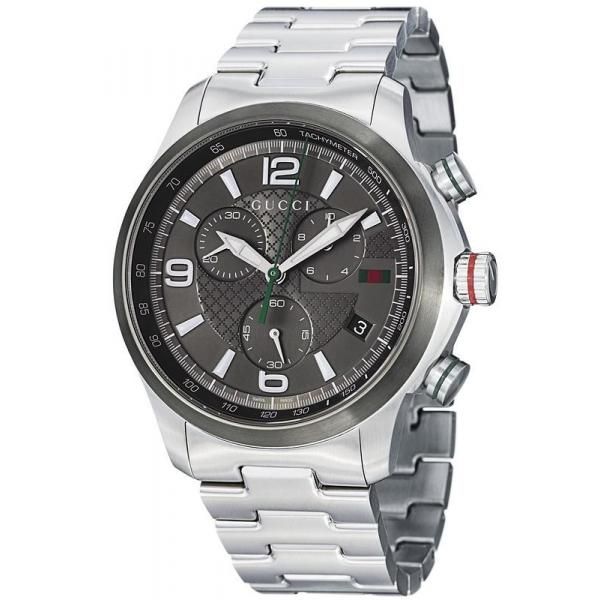 Gucci G Timeless Chronograph Grey Dial Silver Steel Strap Watch For Men - YA126238 Buy Now By Gucci