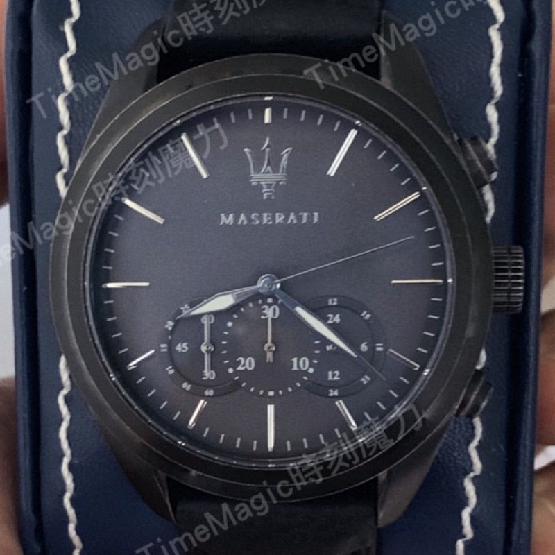 Maserati Traguardo Black Leather Strap Quartz Black Dial Watch For Men - R8871612019 Buy Now By Maserati