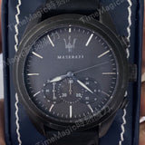 Maserati Traguardo Black Leather Strap Quartz Black Dial Watch For Men - R8871612019 Buy Now By Maserati