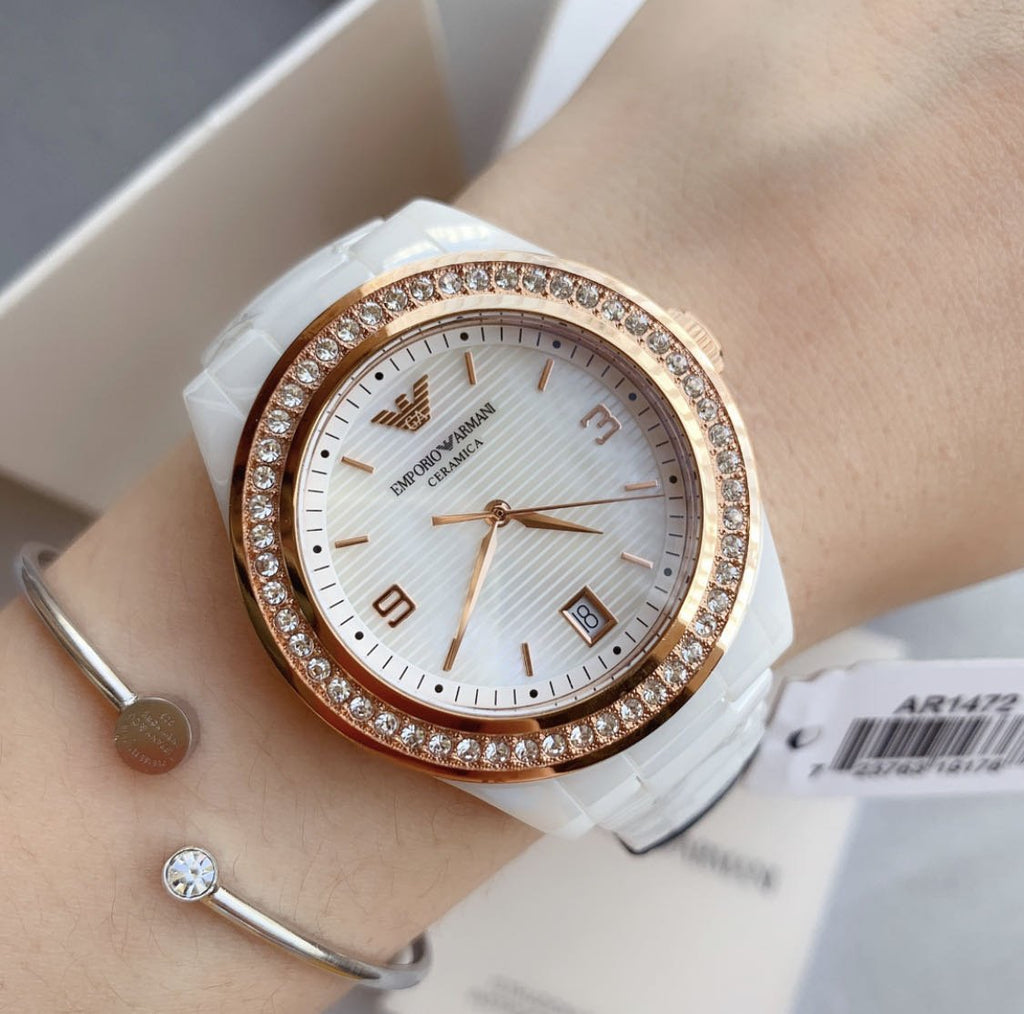 Emporio Armani Ceramica Mother of Pearl Dial White Ceramic Dial Watch For Women - AR1472 Buy Now By Emporio Armani