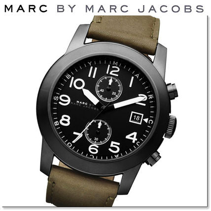 Marc Jacobs Larry Chronograph Black Dial Grey Leather Strap Watch for Men - MBM5034 Buy Now By Marc Jacobs