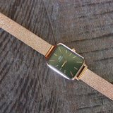 Daniel Wellington Pressed Melrose Emerald Green Rose Gold Mesh Strap Watch For Women - DW00100445 Buy Now By Daniel Wellington