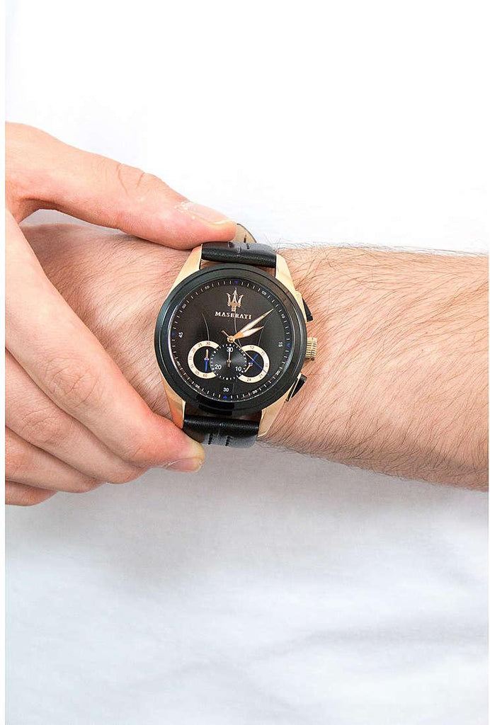 Maserati Traguardo 45mm Black Dial Watch Black Strap For Men - R8871612025 Buy Now By Maserati