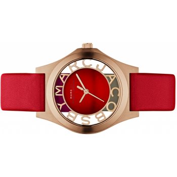 Marc Jacobs Henry Skeleton Red Dial Red Leather Strap Watch for Women - MBM1338 Buy Now By Marc Jacobs