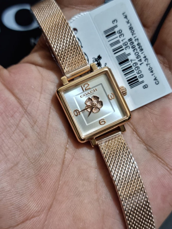 Coach Cass White Dial Rose Gold Mesh Bracelet Watch for Women - 14503698 Buy Now By Coach