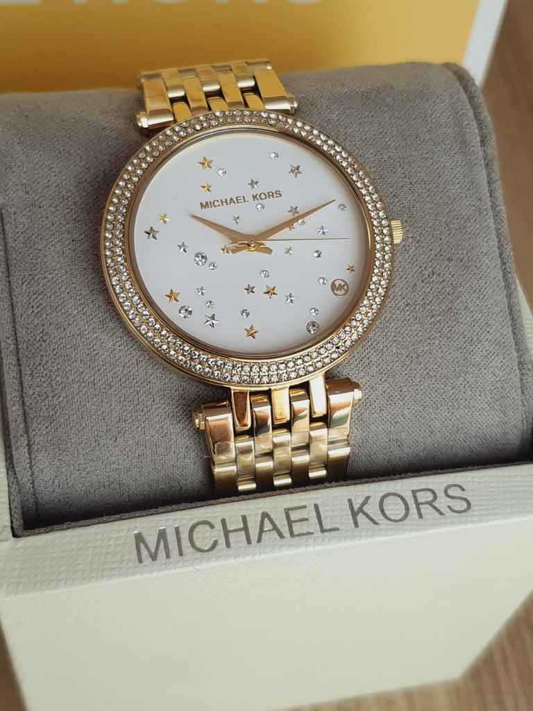 Michael Kors Darci White Dial Gold Steel Strap Watch for Women - MK3727 Buy Now By Michael Kors