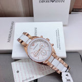 Emporio Armani Sportivo White Dial Rose Gold & White Steel Strap Watch For Women - AR5942 Buy Now By Emporio Armani