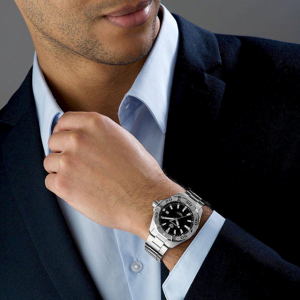 Tag Heuer Aquaracer Black Dial Silver Steel Strap Watch for Men - WBD1110.BA0928 Buy Now By Tag Heuer