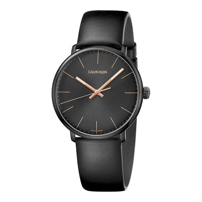 Calvin Klein High Noon Quartz Black Dial Black Leather Strap Watch for Men - K8M214CB Buy Now By Calvin Klein