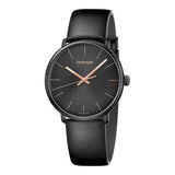 Calvin Klein High Noon Quartz Black Dial Black Leather Strap Watch for Men - K8M214CB Buy Now By Calvin Klein