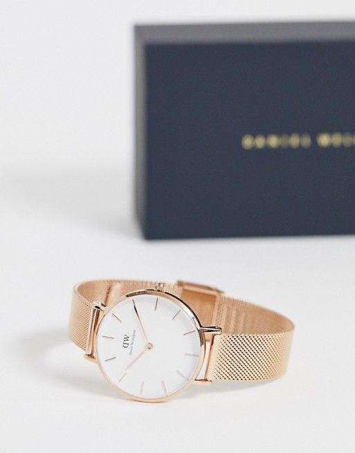 Daniel Wellington Classic Petite Melrose White Dial Rose Gold Mesh Bracelet Watch For Women - DW00100163 Buy Now By Daniel Wellington
