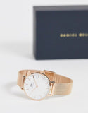 Daniel Wellington Classic Petite Melrose White Dial Rose Gold Mesh Bracelet Watch For Women - DW00100163 Buy Now By Daniel Wellington
