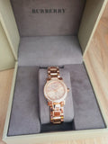 Burberry The City Diamonds Rose Dial Rose Gold Steel Strap Watch for Women - BU9225 Buy Now By Burberry