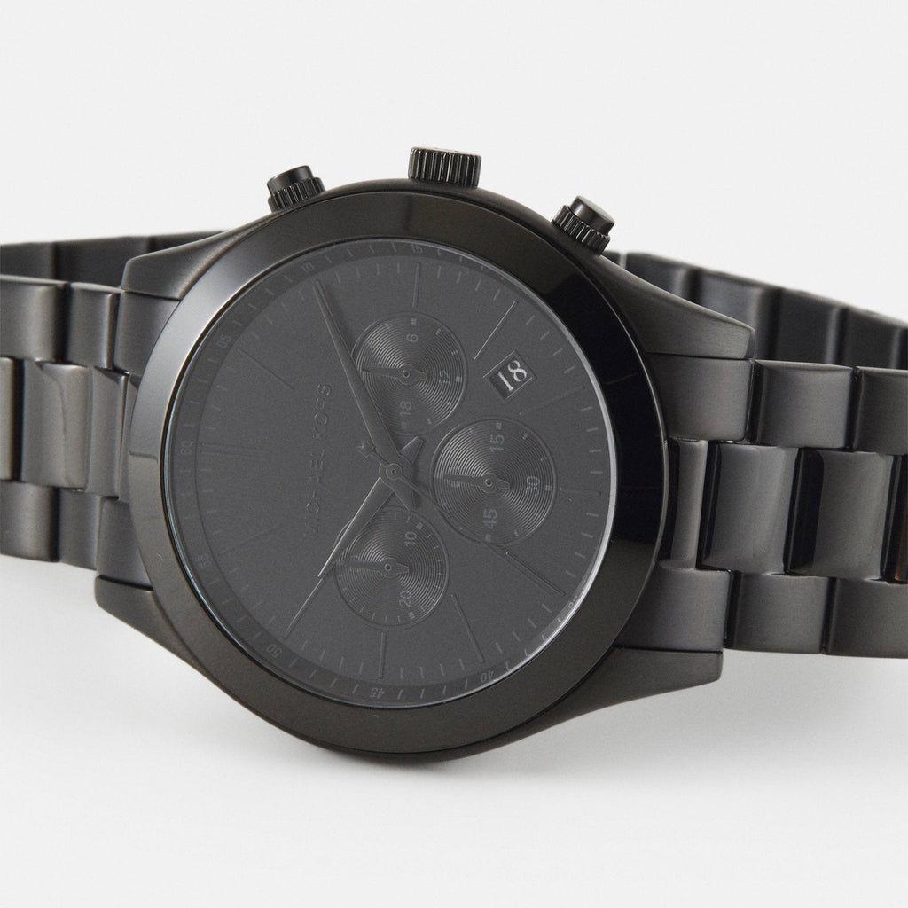 Michael Kors Slim Runway Chronograph Black Dial Black Steel Strap Watch For Men - MK8919 Buy Now By Michael Kors