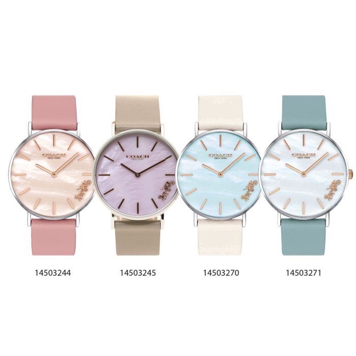 Coach Perry Mother of Pearl White Dial Blue Leather Strap Watch for Women - 14503271 Buy Now By Coach