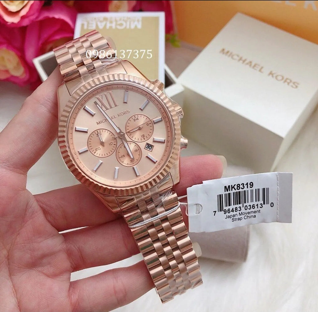 Michael Kors Lexington Rose Gold Dial Rose Gold Steel Strap Watch for Men - MK8319 Buy Now By Michael Kors