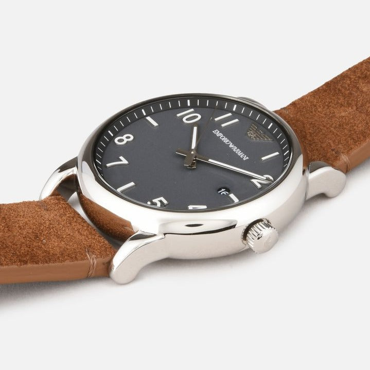 Emporio Armani Luigi Quartz Gray Dial Brown Leather Strap Watch For Men - AR11070 Buy Now By Emporio Armani
