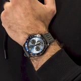 Guess Odyssey Blue Dial Grey Rubber Strap Watch For Men - W1108G6 Buy Now By Guess