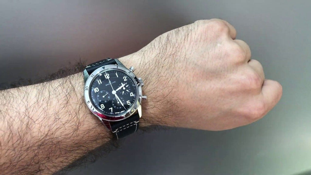 Breitling Avi Ref. 765 1953 Re-Edition Black Dial Black Leather Strap Watch for Men - AB0920131B1X1 Buy Now By Breitling