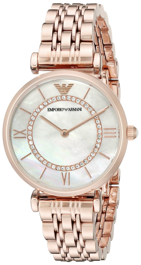 Emporio Armani Gianni T Bar Mother of Pearl Rose Gold Stainless Steel Strap Watch For Women - AR1909 Buy Now By Emporio Armani