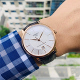 Tissot Carson Premium Powermatic 80 White Dial Brown Leather Strap Watch For Men - T122.407.36.031.00 Buy Now By Tissot