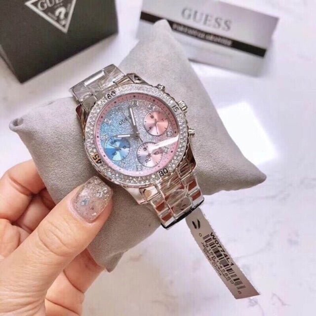Guess Confetti Multicolored Dial Silver Steel Strap Watch For Women - W0774L1 Buy Now By Guess