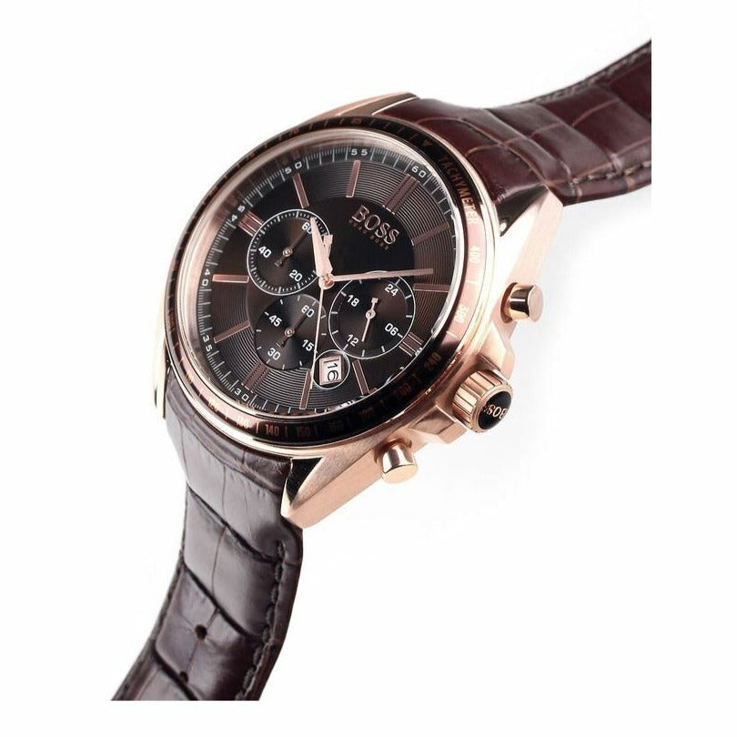 Hugo Boss Driver Chronograph Brown Dial Brown Leather Strap Watch For Men - HB1513093 Buy Now By Hugo Boss