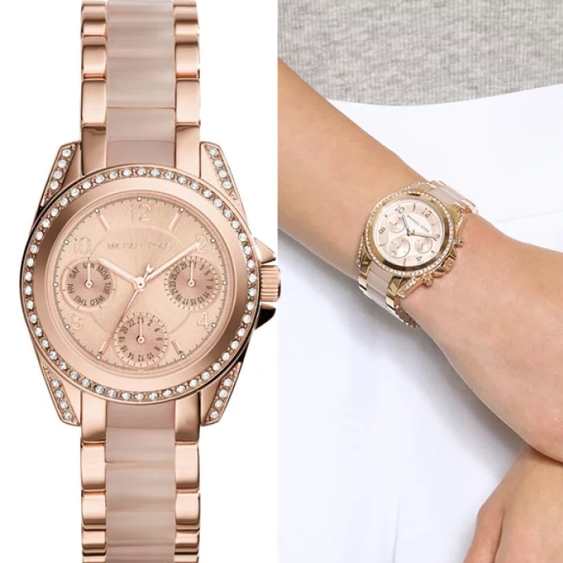 Michael Kors Blair Rose Gold Dial Two Tone Steel Strap Watch for Women - MK6175 Buy Now By Michael Kors