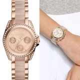 Michael Kors Blair Rose Gold Dial Two Tone Steel Strap Watch for Women - MK6175 Buy Now By Michael Kors