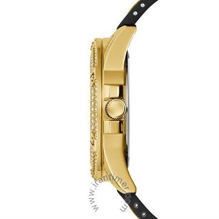 Guess Queen Quartz Gold Dial Black Silicone Strap Watch For Women - GW0536L3 Buy Now By Guess