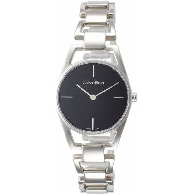 Calvin Klein Dainty Black Dial Silver Steel Strap Watch for Women - K7L23141 Buy Now By Calvin Klein