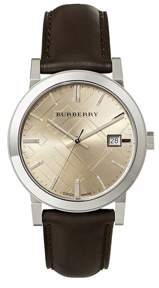 Burberry The City Gold Dial Brown Leather Strap Watch for Men - BU9011 Buy Now By Burberry