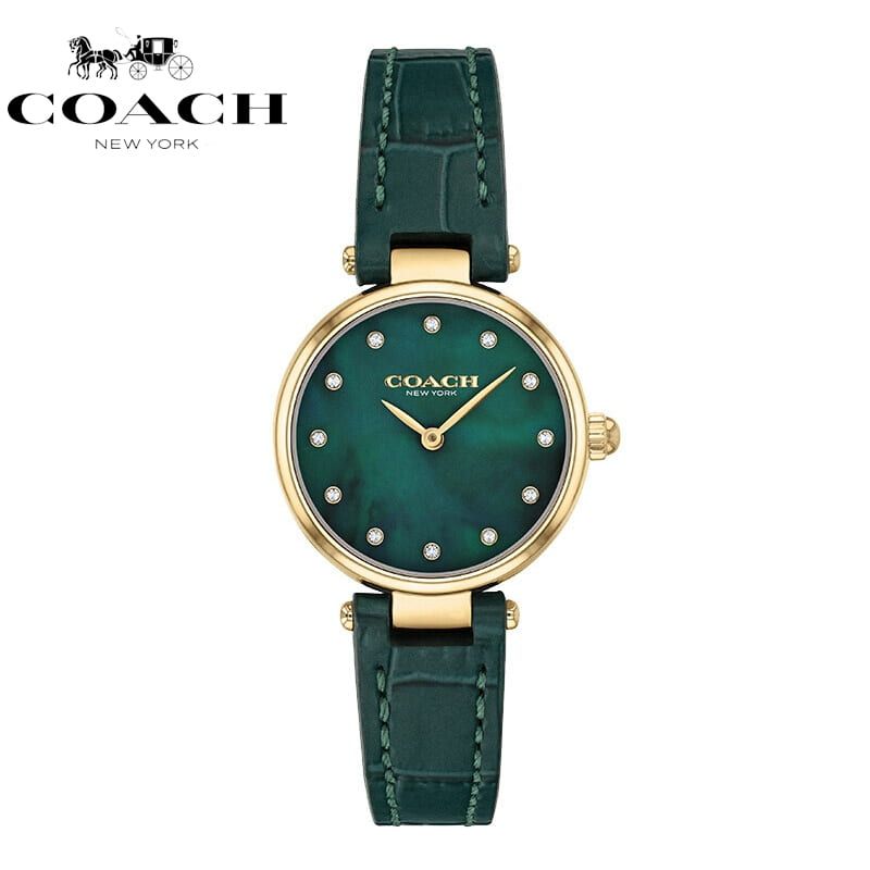 Coach Park Analog Green Dial Green Leather Strap Watch for Women - 14503534 Buy Now By Coach