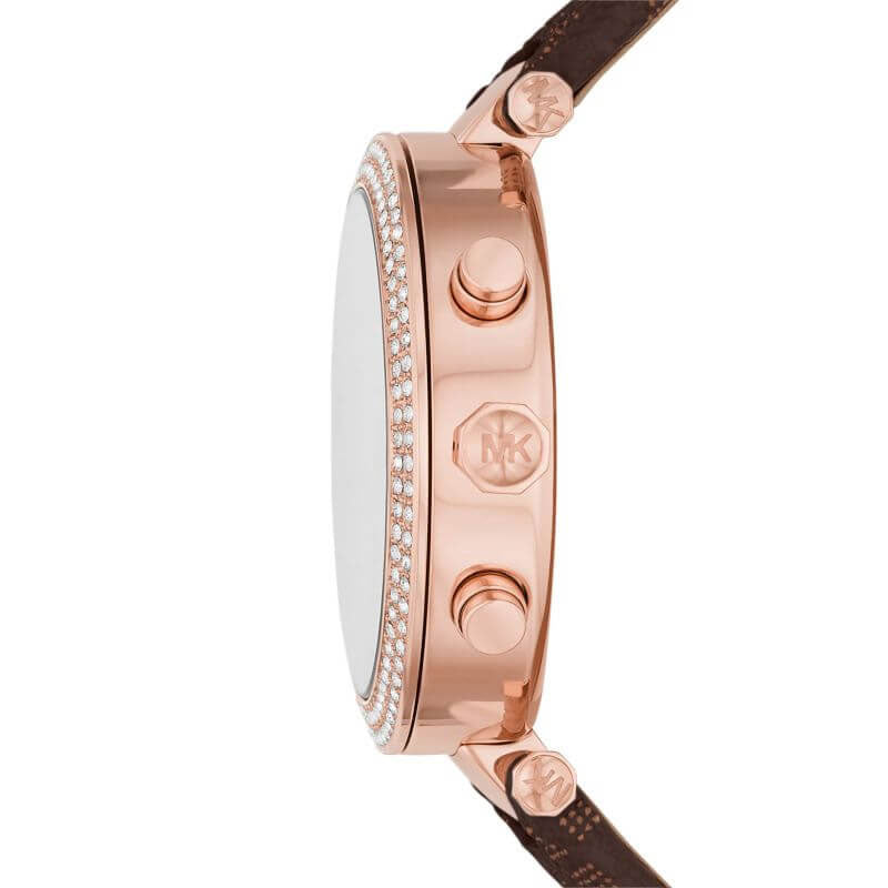 Michael Kors Parker Chronograph White Dial Brown Leather Strap Watch For Women - MK6917 Buy Now By Michael Kors
