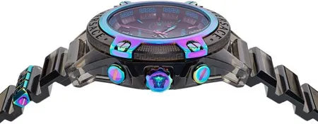 Versace Icon Active Chronograph Quartz Black Dial Black Steel Strap Watch For Men - VEZ701022 Buy Now By Versace