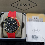 Fossil Bannon Multifunction Black Dial Red Silicone Strap Watch for Men - BQ2499 Buy Now By Fossil