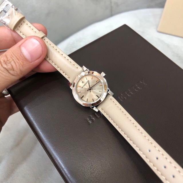 Burberry The City Beige Dial Beige Leather Strap Watch for Women - BU9207 Buy Now By Burberry