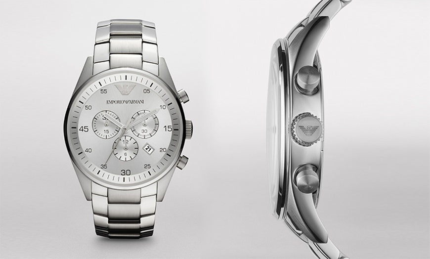 Emporio Armani Sportivo Chronograph Silver Dial Silver Steel Strap Watch For Men - AR5963 Buy Now By Emporio Armani