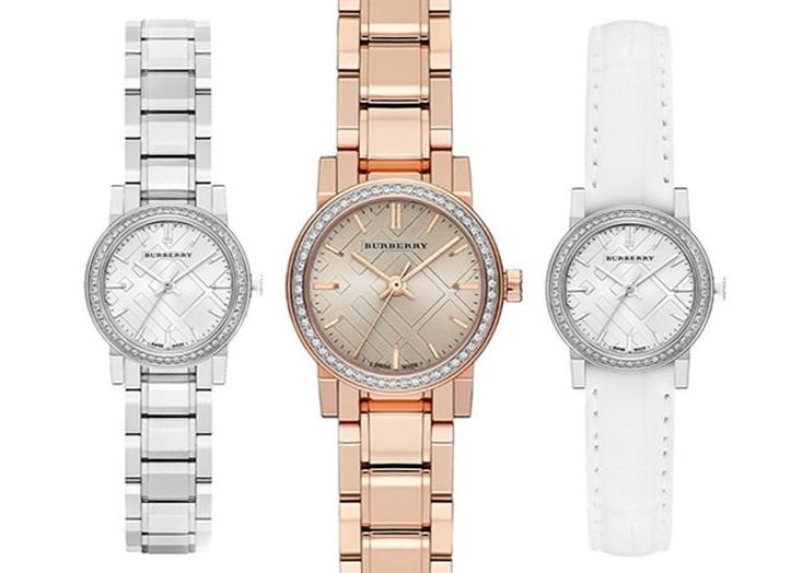 Burberry The City Diamonds Silver Dial White Leather Strap Watch for Women - BU9221 Buy Now By Burberry