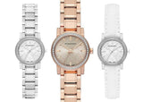 Burberry The City Diamonds Silver Dial White Leather Strap Watch for Women - BU9221 Buy Now By Burberry