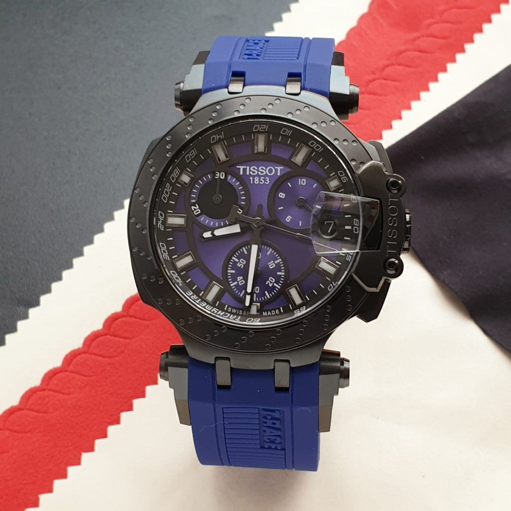Tissot T Race Chronograph Blue Dial Blue Silicone Strap Watch For Men - T115.417.37.041.00 Buy Now By Tissot
