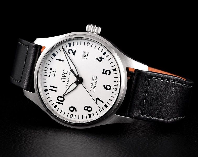 IWC Pilot's Watch Mark XVIII White Dial Black Leather Strap Watch for Men - IW327002 Buy Now By IWC